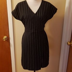 Black and White Pin-Striped Dress